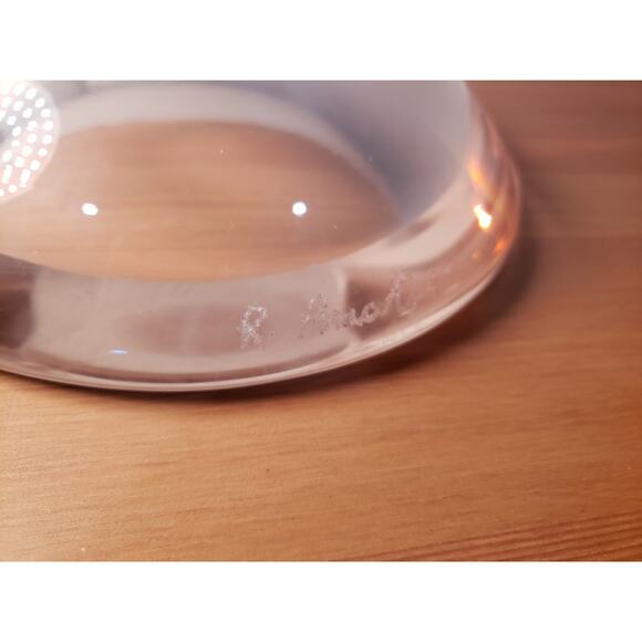 Renato Anatra Vetri Murano Heavy Glass Art Dish Signed 8.25" - Picture 5 of 6